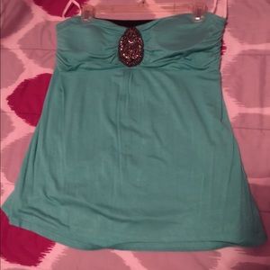 Strapless Shirt and a Mini Skirt